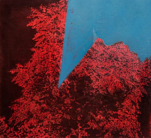 1978 maggio<br>smalto industriale, smalto alla anilina, negativo fotografico emulsionato su tela<br>cm 55x60