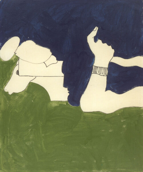 1978<br>Da Guernica <br>pittura industriale, tempera e pennarello su tela<br>cm 60x50