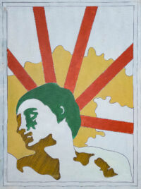 1978 (1968)<br>pittura industriale, tempera, pennarello su tela <br>cm 80x60