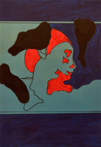 1978 (1967)<br>pittura industriale, tempera, pennarello su tela<br>cm 100x70