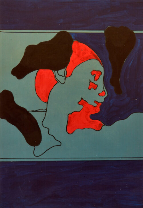 1978 (1967)<br>pittura industriale, tempera, pennarello su tela<br>cm 100x70