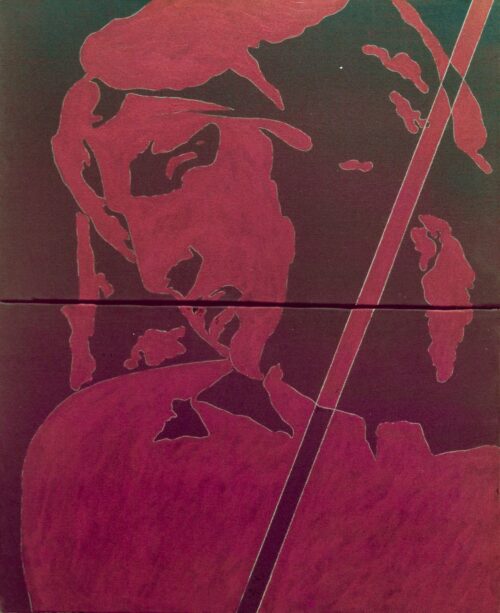 1978<br>tempera, matita, proiezione fotografica su tela<br>cm 100x80