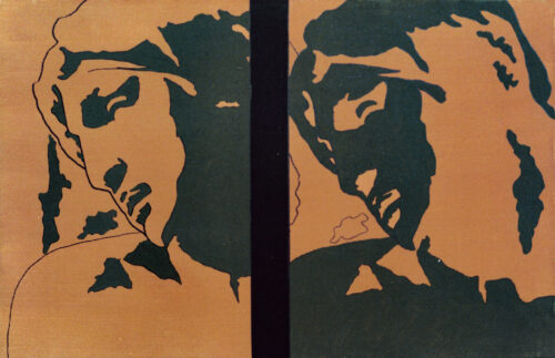 1978<br>tempera, pennarello, proiezione fotografica su tela<br>cm 80x50