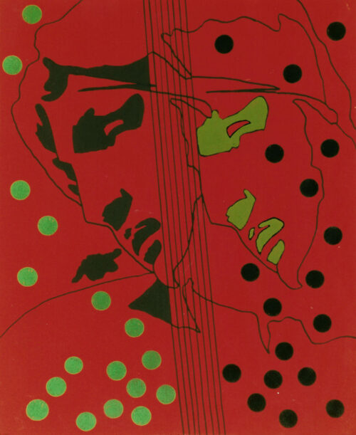 1978<br>tempera, pennarello, proiezione fotografica su tela<br>cm 50x40