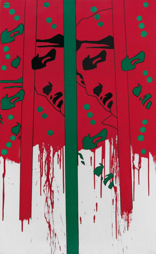 1978<br>tempera, pennarello, proiezione fotografica su tela<br>cm 100x60