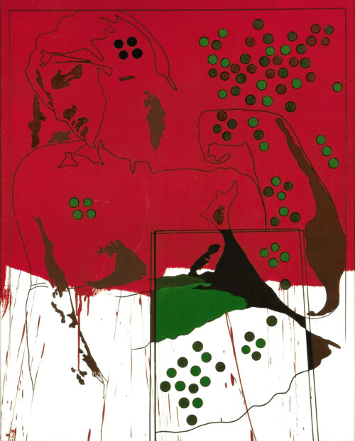 1978<br>tempera, pennarello, proiezione fotografica su tela<br>cm 150x100