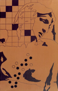 1978<br>tempera, pennarello, proiezione fotografica su tela<br>cm 80x50