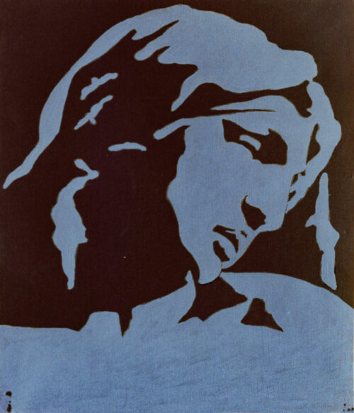 1978<br>tempera, matita, proiezione fotografica su tela<br>cm 55x45