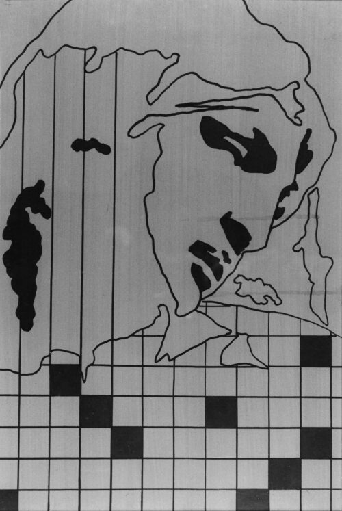 1978<br>tempera, pennarello, proiezione fotografica su tela<br>cm 60x40