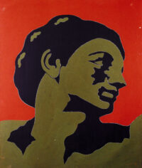 1978<br>tempera, matita, proiezione fotografica su tela<br>cm 45x40