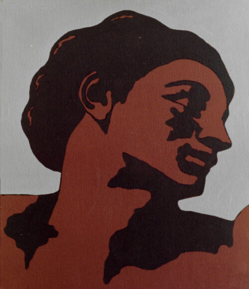 1978<br>tempera, pennarello, proiezione fotografica su tela<br>cm 45x40