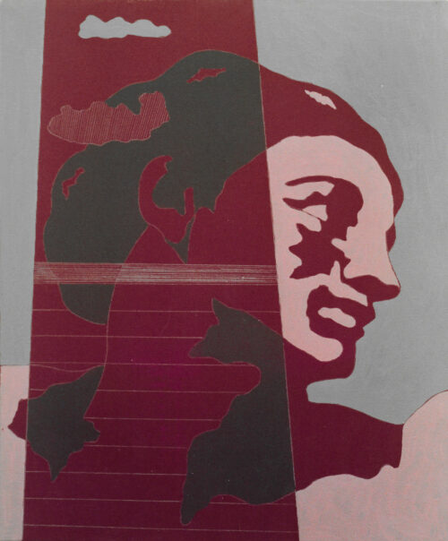 1978<br>tempera, matita, proiezione fotografica su tela<br>cm 65x55