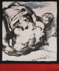 1979<br>La zattera della Medusa<br>collage fotografico, pittura industriale, collage di legno su tavola<br>cm 175x120