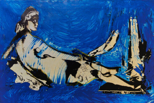 1979<br>tempera, emulsione fotografica su tela eseguita dall'artista<br>cm 100x160