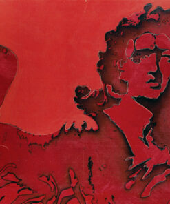 1979<br>Portrait to Philip Guinot<br>pittura industriale, smalto alla anilina, fotografia emulsionata su tela<br>cm 50x70