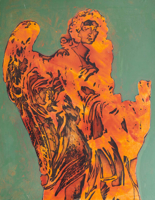 1979<br>pittura industriale, smalto alla anilina, fotografia emulsionata su tela<br>cm 90x70