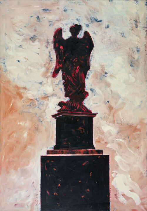 1979<br>Bernini<br>tempera, smalto alla anilina, matita, fotografia emulsionata su tela<br>cm 100x70