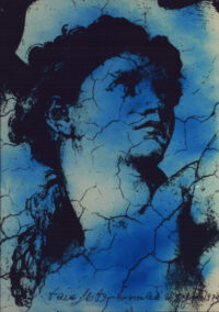 1979 mercoledì 20 giugno<br>smalto alla anilina, fotografia emulsionata su tela<br>cm 70x50