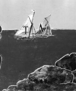 1979<br>pittura industriale, smalto alla anilina, fotografia emulsionata su tela<br>cm 55x110