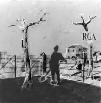 1979<br>pittura industriale, smalto alla anilina, fotografia emulsionata su tela<br>cm 60x60