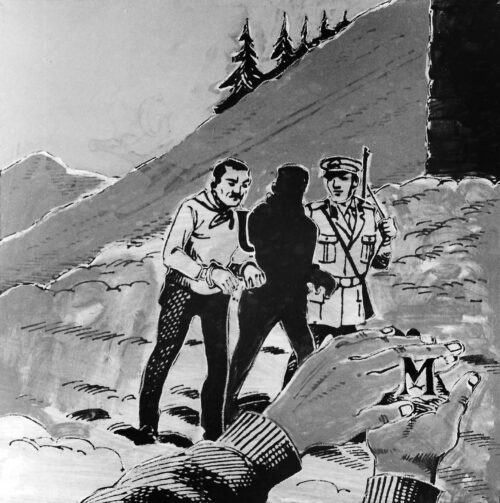 1979<br>pittura industriale, smalto alla anilina, fotografia emulsionata su tela<br>cm 50x50