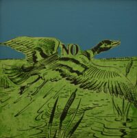 1979<br>Rebus, Volano veloci<br>pittura industriale, tempera, smalto alla anilina, fotografia emulsionata su tela<br>cm 55x55