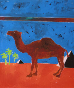 1979<br>Paesaggio egiziano<br>tempera e matita su tela<br>cm 100x100