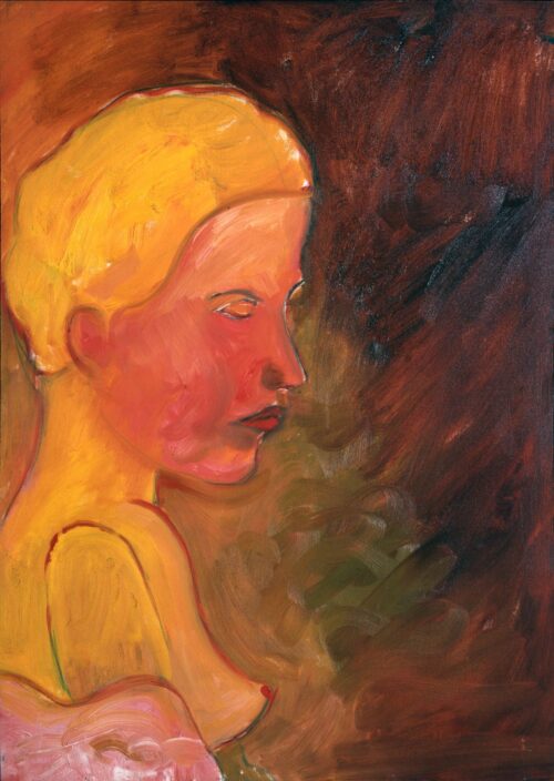 1979 27,IX<br>Particolare di nudo<br>tempera, olio, grafite su tela<br>cm 70x50