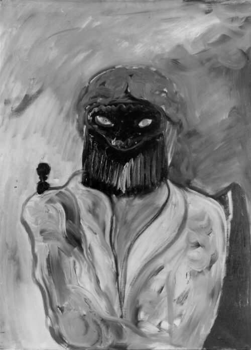 1979 29, IX<br>Il Moro<br>tecnica mista su tela<br>cm 70x50