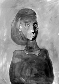 1979 4,10<br>Portrait de Antonella Amendola<br>tempera e gessetto su tela<br>cm 100x70