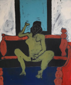 1979<br>Blocco rosso n.5<br>pittura industriale, tempera, matita su tela<br>cm 70x70