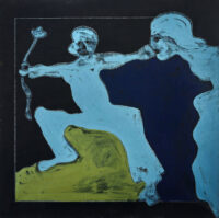 1979<br>pittura industriale, tempera, matita su tela<br>cm 70x70