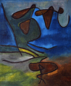 1957 21 agosto<br>Nei pressi di un bosco<br>olio su tela<br>cm 50x45