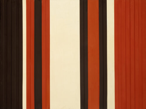 1961<br>Via Veneto n.1<br>collage,legno e smalto industriale su tela<br>cm 150x200