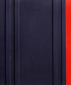 1961<br>Nero col rosso n.31<br>collage, legno e smalto industriale su tavola<br>cm 100x150