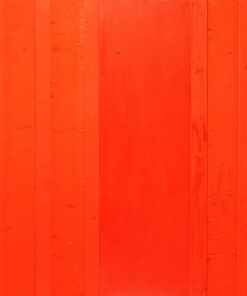 1961<br>Rosso n.29<br>smalto industriale e collage di carta legno e su tela<br>cm 100x150