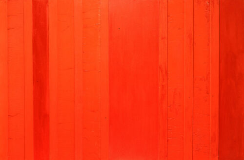 1961<br>Rosso n.29<br>smalto industriale e collage di carta legno e su tela<br>cm 100x150