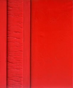 1961<br>Rosso n.45<br>smalto industriale per l'edilizia e collage di legno e carta su tavola<br>cm 60x90