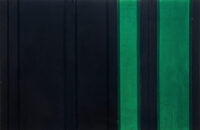 1962<br>Milano<br>smalto industriale e collage di carta e legno su tavola<br>cm 150x180