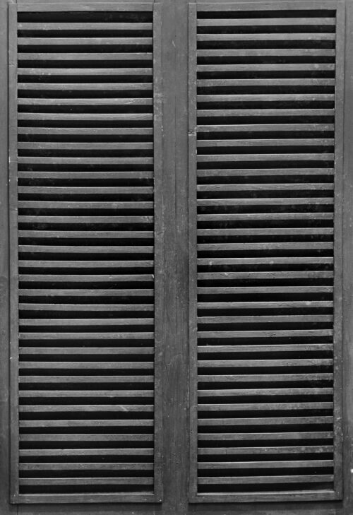 1963<br>' Persiana senza ante '<br>smalto industriale, e battenti di persiana su tavola<br>cm 100x80