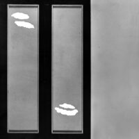 1963<br>smalto industriale e collage di legno su tavola<br>cm 130x100