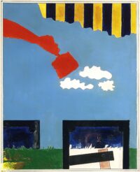 1965<br>Elements of Drawning<br>smalto industriale e pennarello su tela<br>cm 100x80