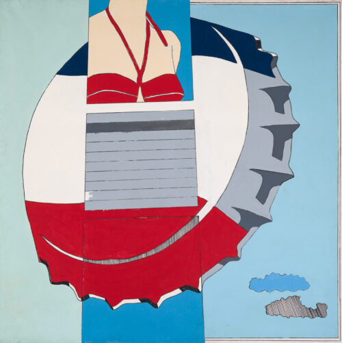 1965<br>Il primo giorno d'estate<br>smalto industriale e pennarello su tela<br>cm 190x230