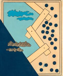 1965<br>Le dimensioni del cielo n.5<br>smalto industriale e pennarello su tela<br>cm 70x60