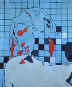 1966<br>Il periodo blu n.2<br>smalto industriale e pennarello su tela<br>cm 65x55