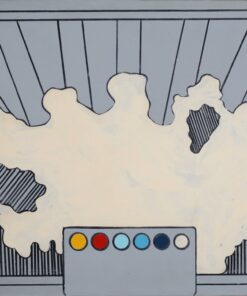 1966<br>Indagine sul punto n.3<br>smalto industriale e pennarello su tela<br>cm 55x65