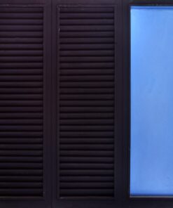 1966 ottobre<br>smalto industriale e ante di persiana su tavola<br>cm120x120