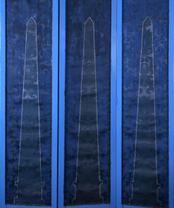 1966<br>Paravento<br>paravento in legno smaltato e tecnica mista su tessuto<br>cm 195x125