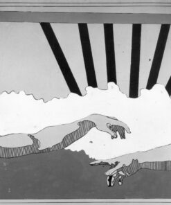 1966<br>Dalla creazione dell'uomo<br>smalto industriale e pennarello su tela<br>cm 115x90