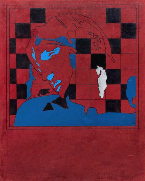 1967 dicembre, Milano<br>smalto industriale e pennarello su tela<br>cm 80x65